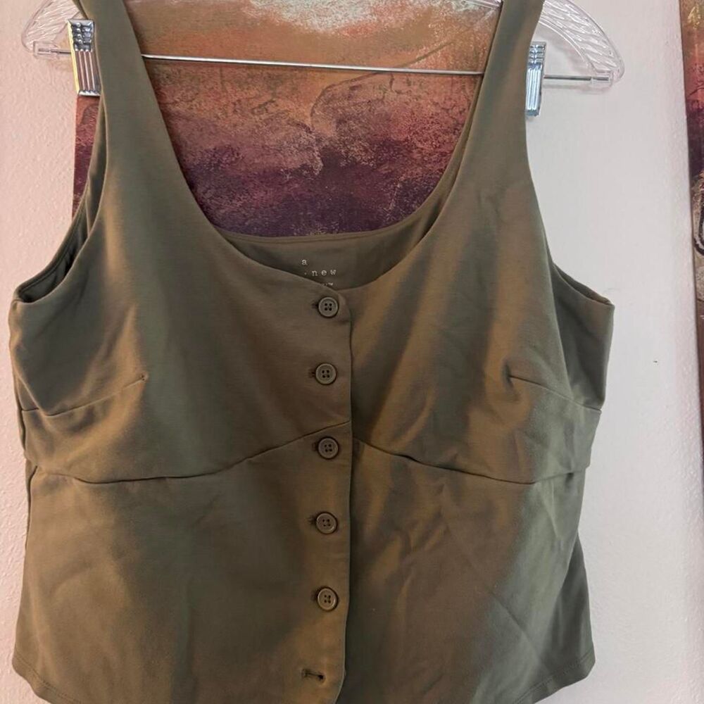A-new-day Women's Khaki and Green Blouse